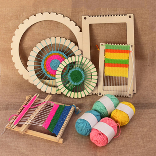 幼儿园中大班毛线编织手工创意，课程环创材料班级，美工区角材料投放