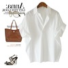 欧货夏季polo领白色短袖衬衫，女蝙蝠袖，宽松衬衣v领雪纺上衣潮