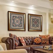 定制欧式轻奢客厅沙发背景墙，装饰画餐厅玄关挂画抽象方形组合古典