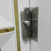 无框阳台锁插销钛合金卫生间移门弹簧铝合金推拉门窗中间锁直角锁