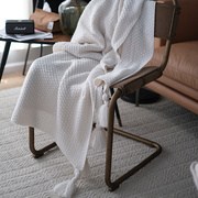 定制北欧简约风纯色针织，休闲盖毯夏季空调单人，毯沙发装饰毯咖