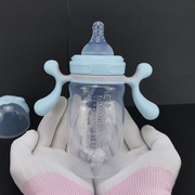 婴幼儿宽口径PP塑料奶瓶270ml大容量耐摔防胀气母乳实感手柄吸管