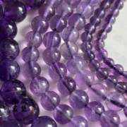 2-10mm天然紫水晶圆珠，紫晶串珠巴西紫晶散珠半成品diy手链配件
