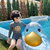 2023韩国儿童泳衣男童可爱笑脸长袖防晒泳衣女童洋气速干游泳套装