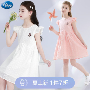 女童连衣裙儿童裙子夏装新薄款棉布裙，纯棉连身裙中大童白色公主裙