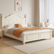 实木床美式床1.5米现代简约双人公主床，白色1.35床架家用卧室主卧
