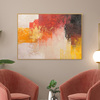 现代欧式鲜艳红橙色手绘肌理抽象油画装饰画客厅沙发背景墙壁挂画