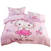 hellokitty猫儿童床单，四件套纯棉床上用品，公主全棉三件套女孩床品