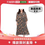 mskPlus 女式雪纺花卉长裙 - 海军蓝/牛仔布/铁锈色 美国奥莱