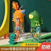 儿童水杯夏季男孩上学专用女童，防摔吸管杯幼儿园宝宝恐龙水壶便携