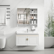 卫生间家用陶瓷挂墙式浴室柜组合洗手盆，柜卫浴一体洗漱台洗脸面盆