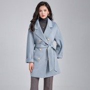 honb红贝缇冬季高品质保暖100%澳洲超细羊毛，双面呢大衣中长款外套