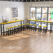 吧台桌家用靠墙高脚桌奶茶店，桌椅组合长条窄咖啡，桌阳台客厅酒吧台