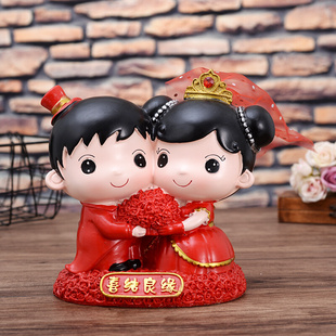中式喜庆婚房客厅装饰摆件百年好合结婚礼物婚庆树脂工艺