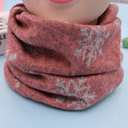 秋冬季女童脖套多功能雪花图案，围脖百搭护颈双层保暖防寒女士围巾