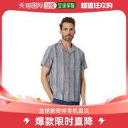 香港直邮潮奢luckybrand男士，条纹短袖露营衣领衬衫