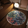 TRIPPY原创设计 disco迪斯科球 色块格子 客厅卧室仿羊绒圆形地毯