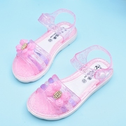 。儿童塑料凉鞋夏季女童塑胶透明果冻鞋小童中大童女孩鱼嘴水晶鞋
