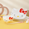 凯蒂猫碗碟套装家用陶瓷餐具吃米饭碗，2024年卡通盘子碗筷组合
