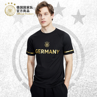 德国国家队商品丨黑金，速干t恤足球，训练运动短袖透气球迷衫