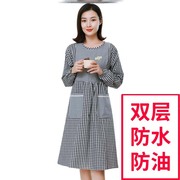 长袖围裙韩版时尚公主带袖套围腰围裙厨房棉防油反穿衣罩衣成人