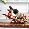 欧式创意复古葡萄红酒架马摆件(马摆件)酒柜，装饰品摆设现代家用酒瓶展示架
