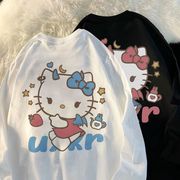 女童长袖t恤春秋，宽松中大童甜美hellokitty纯棉打底衫体恤上衣服