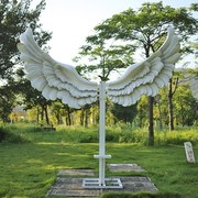 .网红拍照雕塑玻璃钢天使之翼翅膀背景引流装饰品户外景区打卡摆
