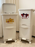 可爱垃圾桶家用加厚大容量，厨房垃圾桶干湿分离带盖脚踏式2023