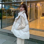 羽绒棉服马甲女2023年韩版小个子白色洋气外穿背心坎肩面包服外套