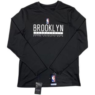 NBA新赛季联盟篮网队Brooklyn运动篮球速干弹力训练长袖T恤