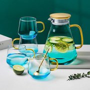 欧式简约玻璃水壶水杯套装，家用客厅水壶，渐变色玻璃壶花茶壶冷水壶