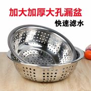 不锈钢洗菜盆米沥水篮水果盆米筛菜篮子家用厨房盆子大孔漏盆