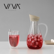 丹麦viva大容量茶壶大号玻璃冷萃冷饮，凉水壶带茶漏水瓶耐冷热玻璃
