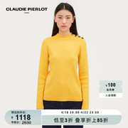 CLAUDIE PIERLOT Outlet春季女装法式黄色针织衫上衣CFPPU00897