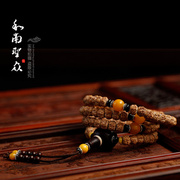 藏式佛珠尼泊尔打磨小金刚，菩提子108佛珠，配天然蜜蜡手链手串念珠