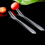 创意不锈钢水果叉 西餐具小叉子 二齿叉水果签 甜品叉