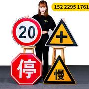 高档定制交通标志牌铝板道路指示反光警示牌限速5公里限高标志杆