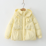 短款小个子棉衣女，冬季韩版宽松显瘦糖果，色羽绒棉服面包服外套