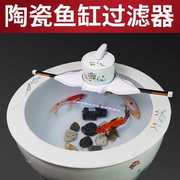 陶瓷鱼缸过滤器圆形圆缸瓷缸专用鱼盆净水循环流水增氧设备