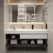 法安思浴室柜定制岩板一体盆，2021洗脸盆柜组合现代轻奢洗漱台