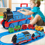 电动小火车玩具轨道车套装惯性音乐滑梯男孩儿童益智童轨道汽车
