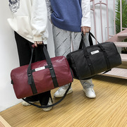 短途旅行包男士大容量pu手提包时尚运动健身包防水出差行李包
