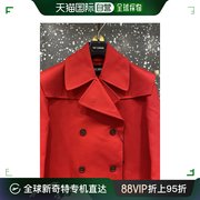 香港直邮RAF SIMONSRaf Simons 红色双排扣翻领长款大衣 222W628