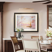 现代简美挂画帆船玄关卧室单幅画美式复古壁画大气轻奢墙画客厅