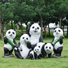 仿真熊猫玻璃钢雕塑园林景观，小品大型公园景区，草坪户外装饰品摆件