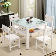 餐桌椅组合小户型四方桌正方形餐桌经济型，双层家用饭桌，玻璃方桌子(方桌子)