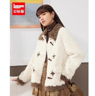 爱衣服2024冬季韩版时尚甜美可爱少女风保暖羊羔毛绒外套