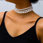 3条珍珠锁骨链 2024珍珠项链女小众时髦设计感气质颈链配饰