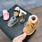 冬季男女宝宝英伦风，0-6-9-12个月婴儿棉鞋，加厚加绒保暖胶底防滑新